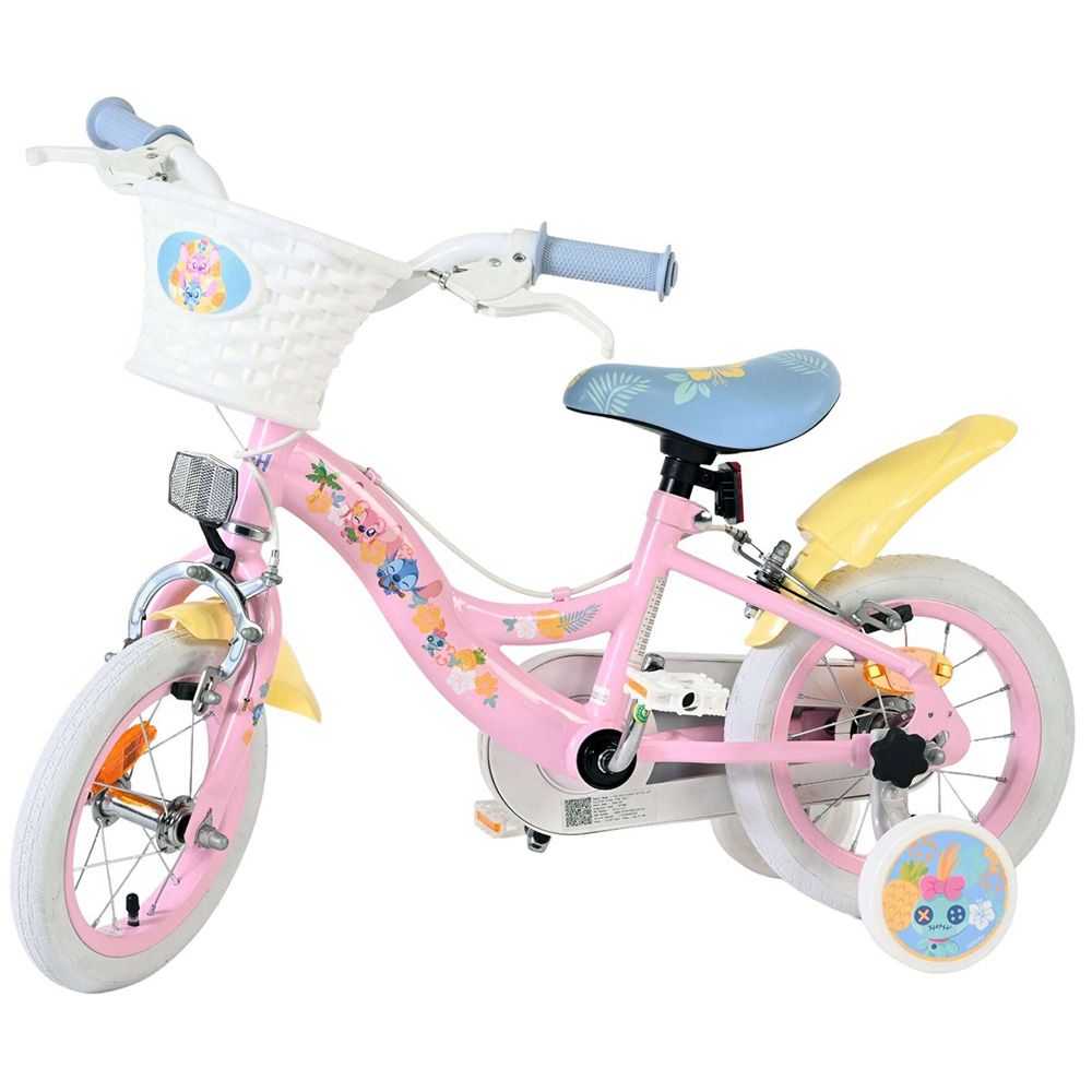 Детски велосипед с помощни колела, Disney Stitch, 12 инча