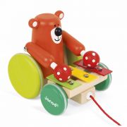 Дървена играчка за дърпане, Мечка с ксилофон
