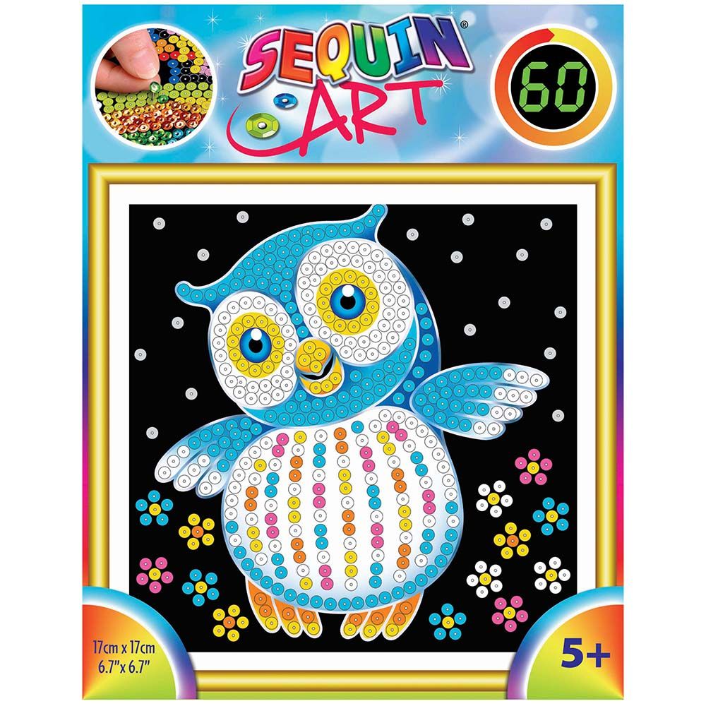 Sequin art, Изкуство с пайети за 60 минути, Бухалче