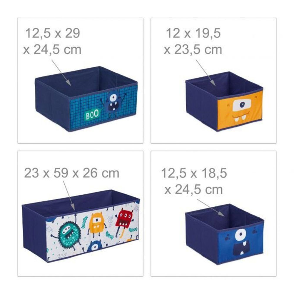 Детски стелаж-органайзер с 6 кутии, Избери чудовище!