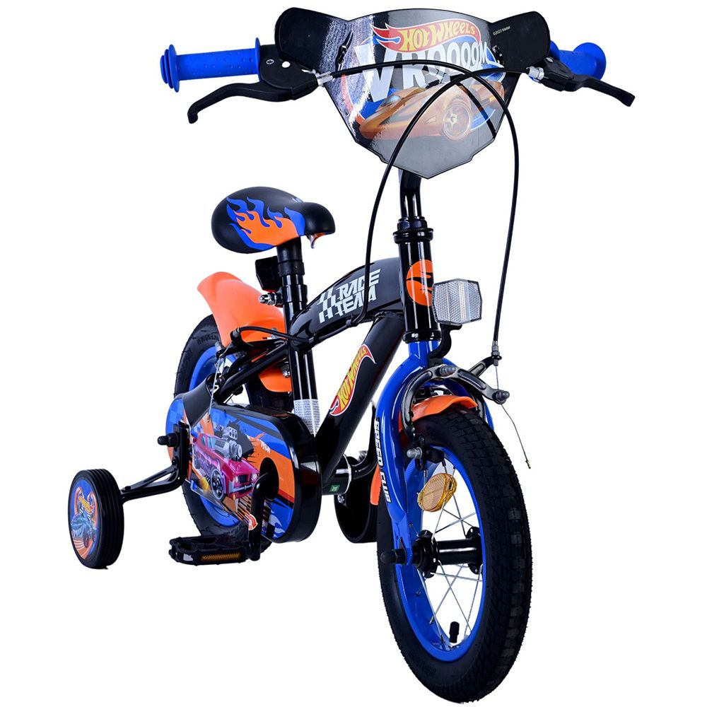 Детски велосипед с помощни колела, Hot Wheels,12 инча