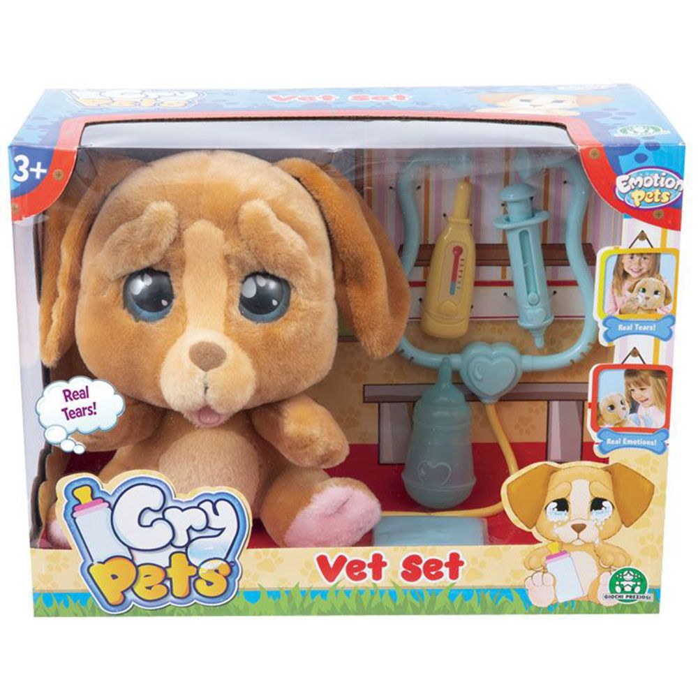 CRY PETS, Плачещо куче, с истински сълзи, с ветеринарни принадлежности, IMC TOYS