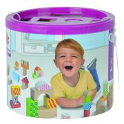 Дървен конструктор в кофа, 50 части