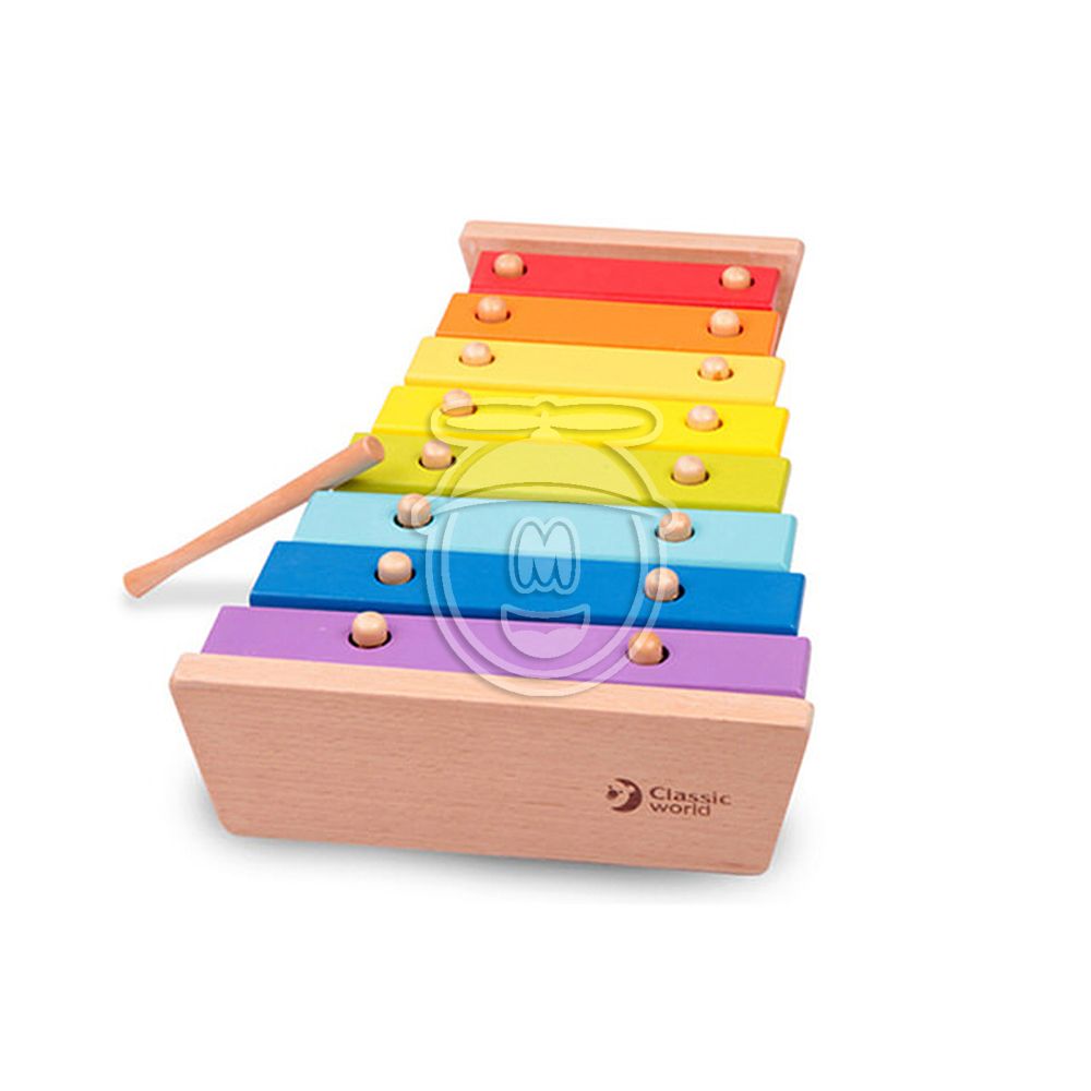 Дървен ксилофон в цветовете на дъгата