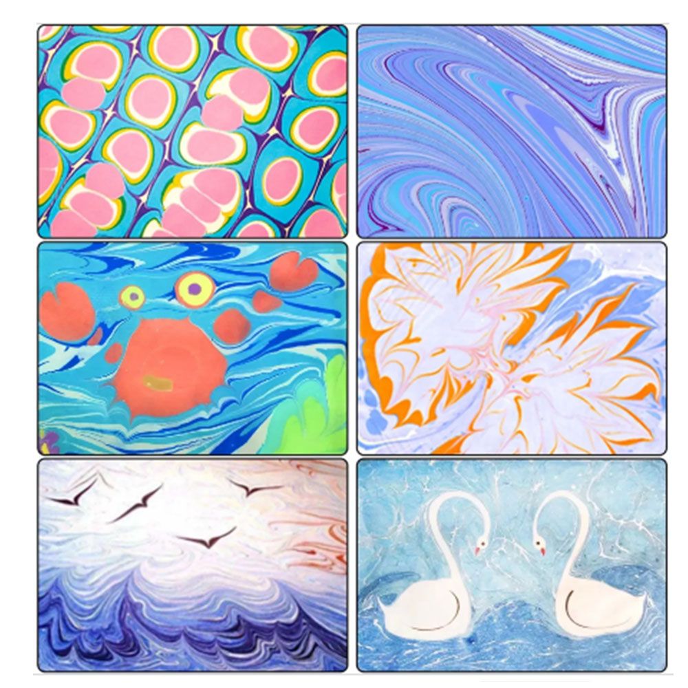 Комплект за рисуване, Мраморни картини, с 12 боички