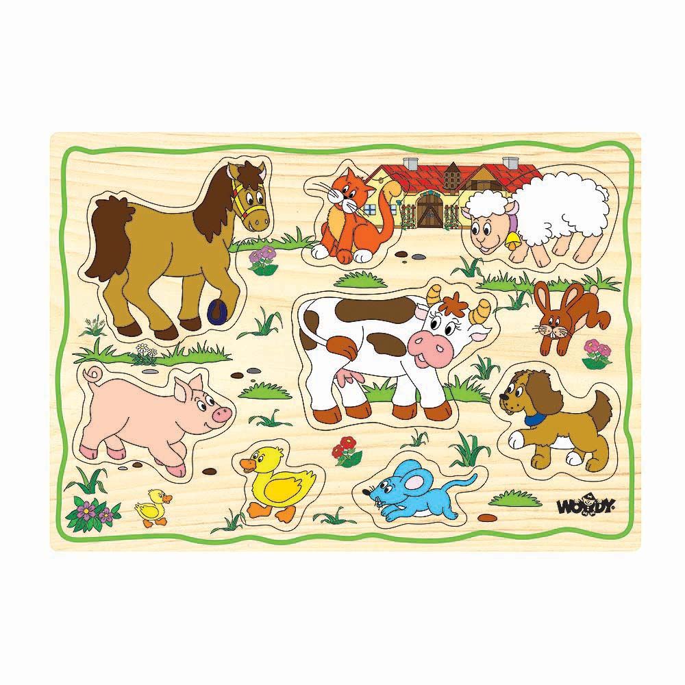 Woodyland, Дървен пъзел с дръжки, Животните от фермата