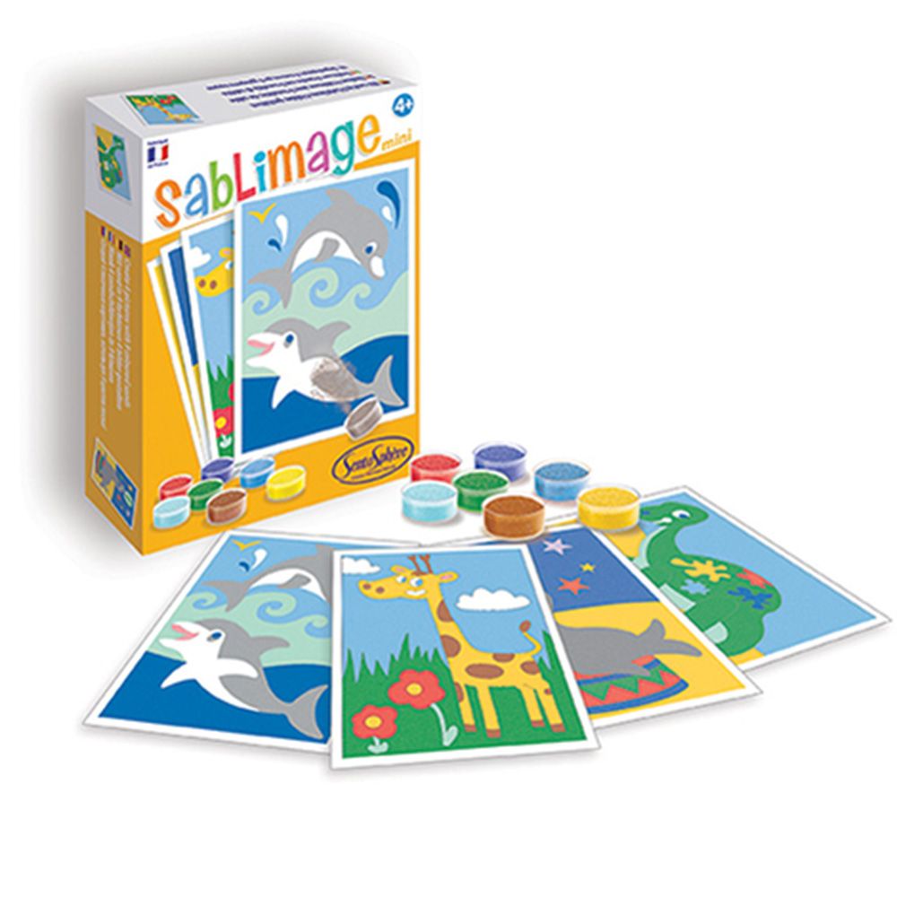 Sablimage Mini, Kомплект за рисуване с цветен пясък, Екзотични животни, SentoSphere