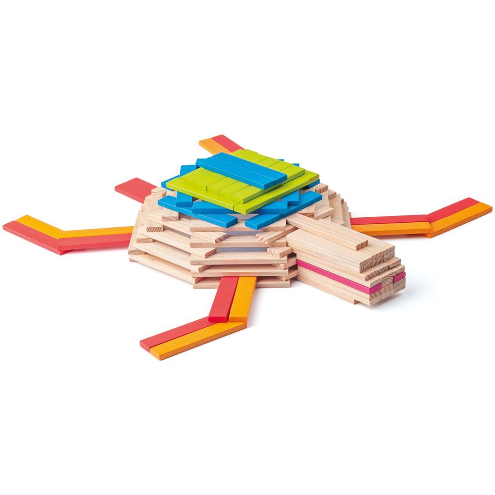 Дървени цветни тухлички Емма, 200 части