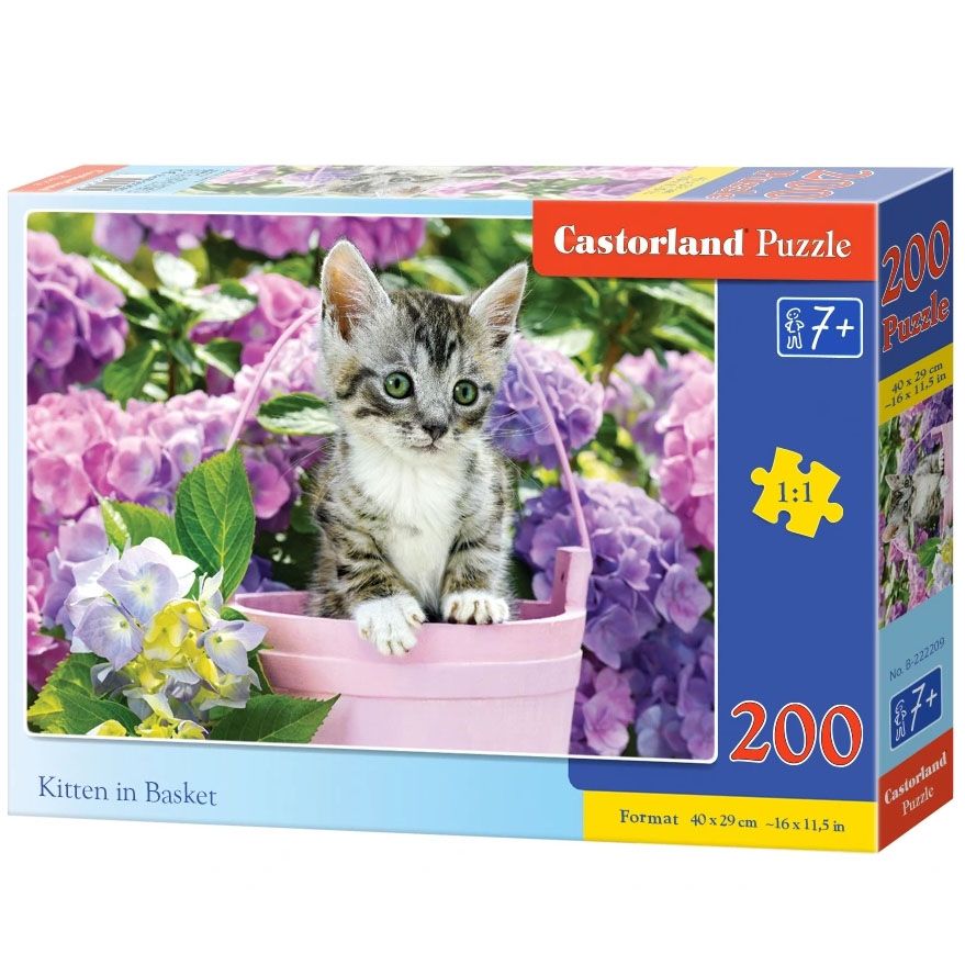 Castorland, Коте в кошница, пъзел 200 части