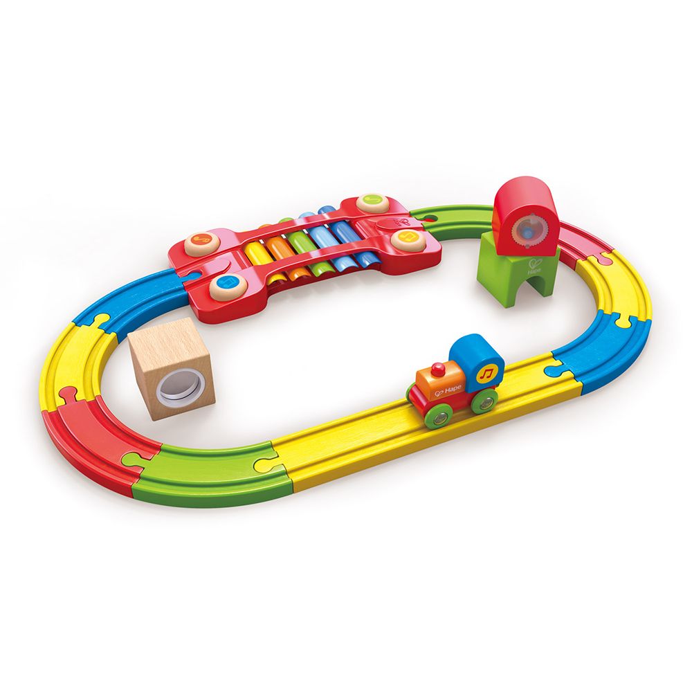 Hape, Цветно влакче с релси, Развивай сетивата