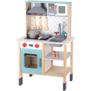 Дървена детска кухня с аксесоари и черна дъска, Детски свят