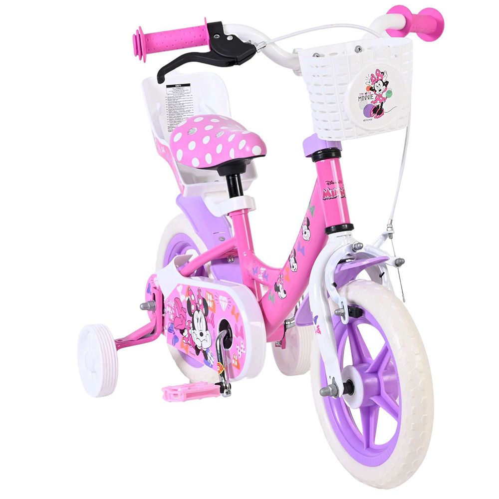 Детски велосипед с помощни колела, Disney Minnie, 12 инча