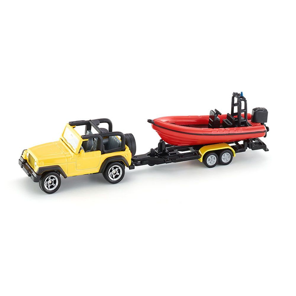Siku, Jeep Wrangler тегли платформа с лодка