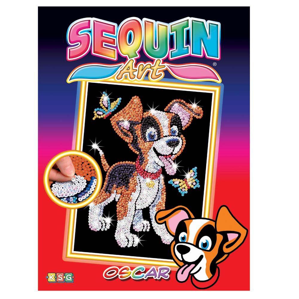 Sequin art, Изкуство с пайети, Кученце, голям размер