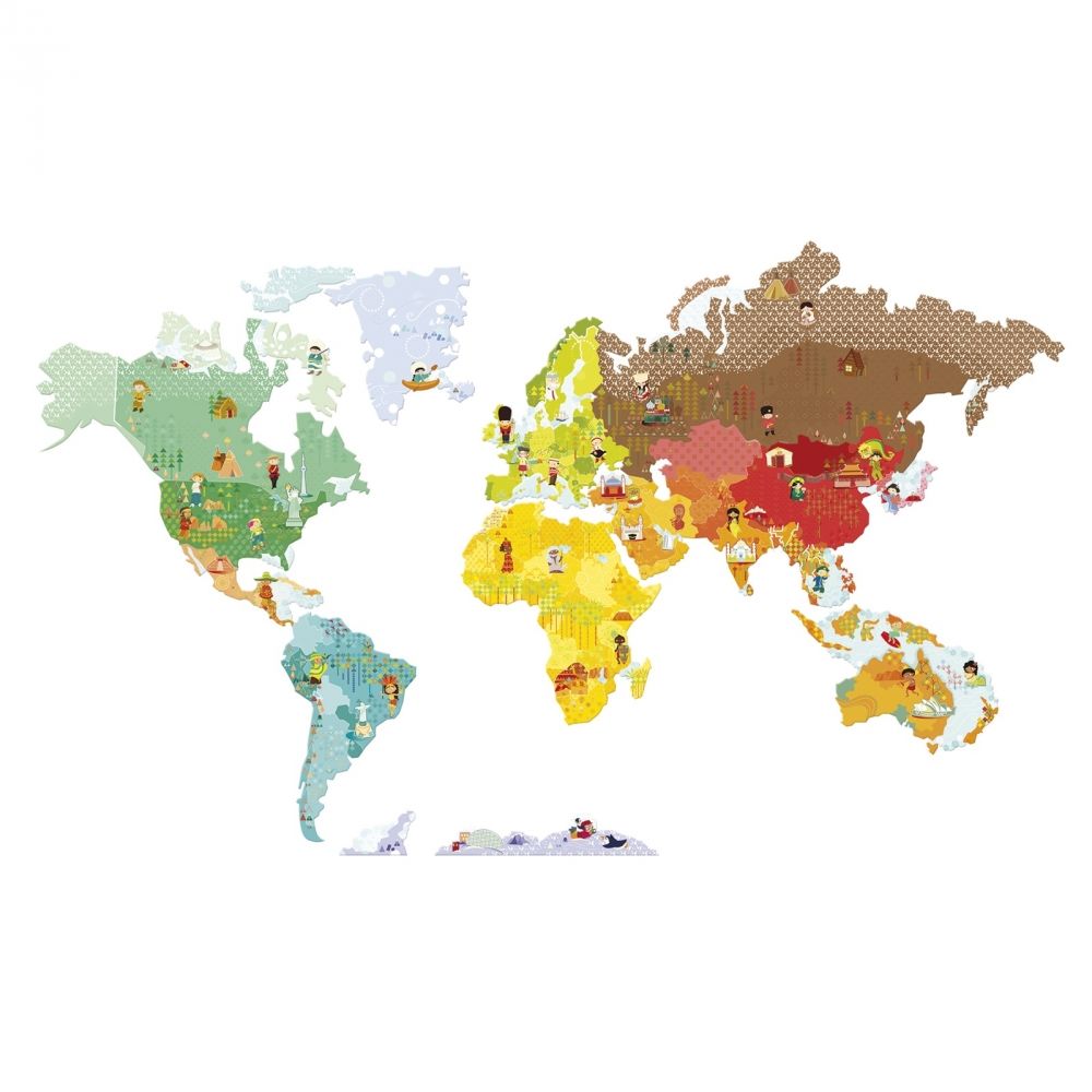 Магнитен стикер за стена с магнити, Карта на света