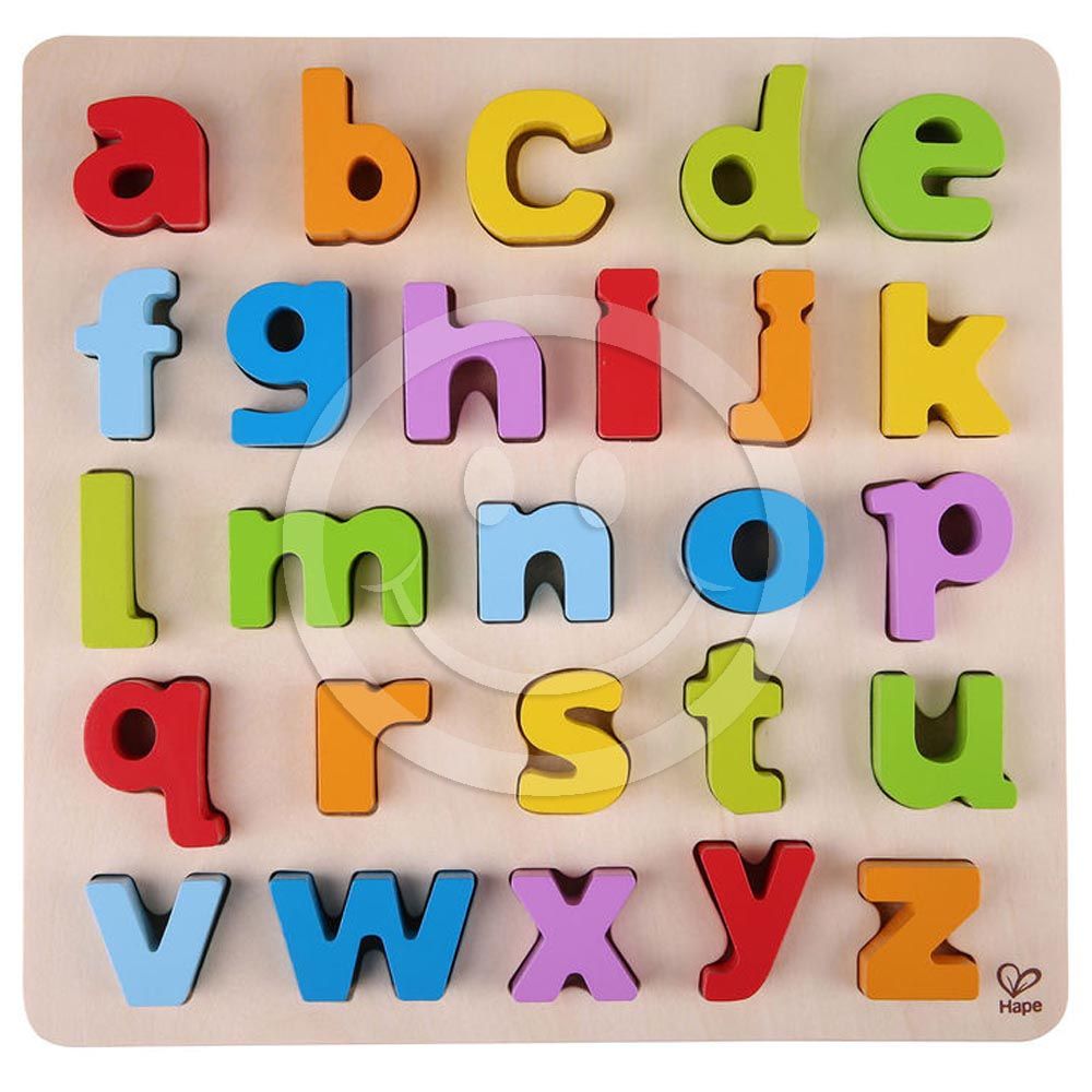 Дървен пъзел, Английската азбука - малки букви
