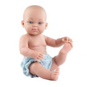 Кукла бебе момче, със сини гащички, 32 см