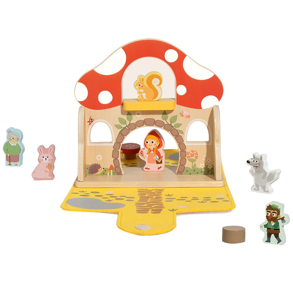 Игра с дървени фигури в куфарче, Червената шапчица