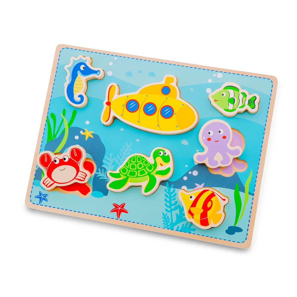 New Classic Toys, Дървен пъзел, Морско дъно, 7 елемента