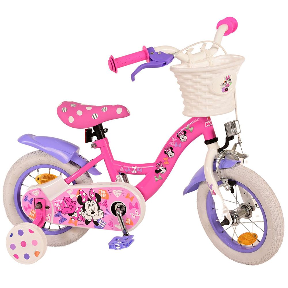 Детски велосипед с помощни колела, Мини Маус, 12 инча