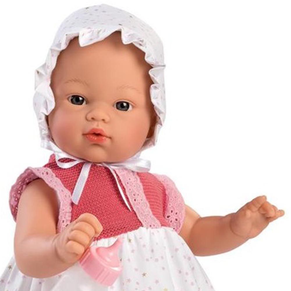 Кукла-бебе Коке, с дълга рокля и биберон