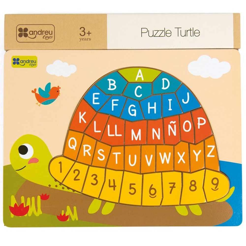 Andreu toys, Пъзел с букви и цифри, Костенурка