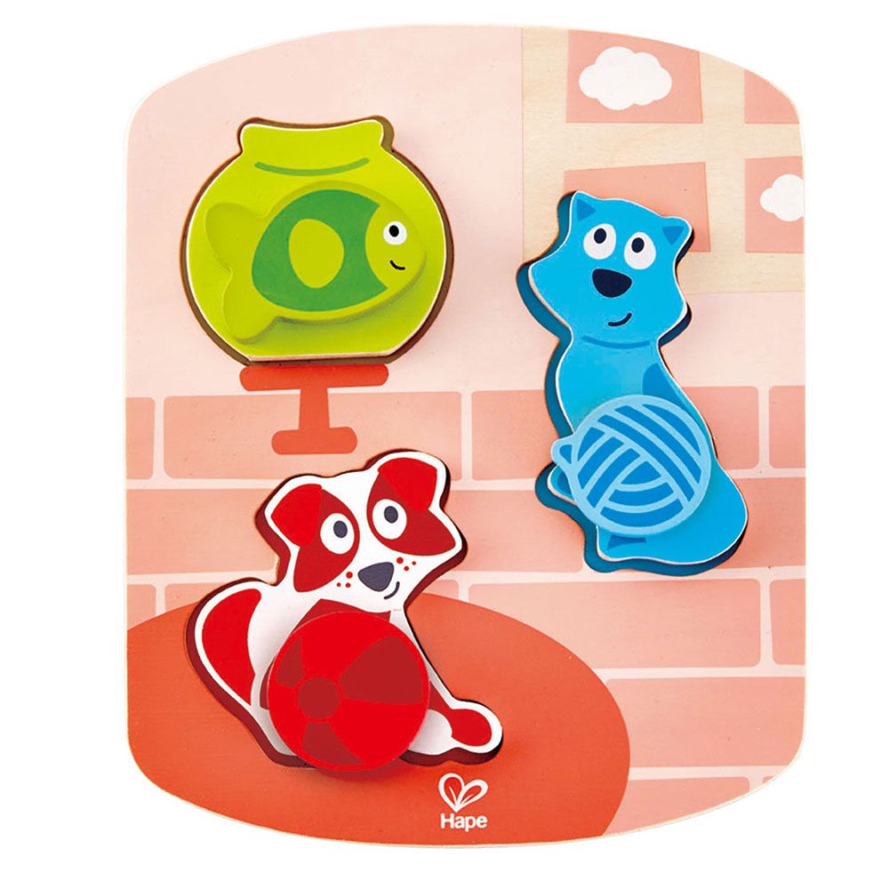 Hape, Пъзел с въртящи се елементи, Животинка вкъщи
