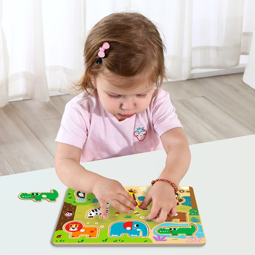 Дървен пъзел с дръжки, Диви животни