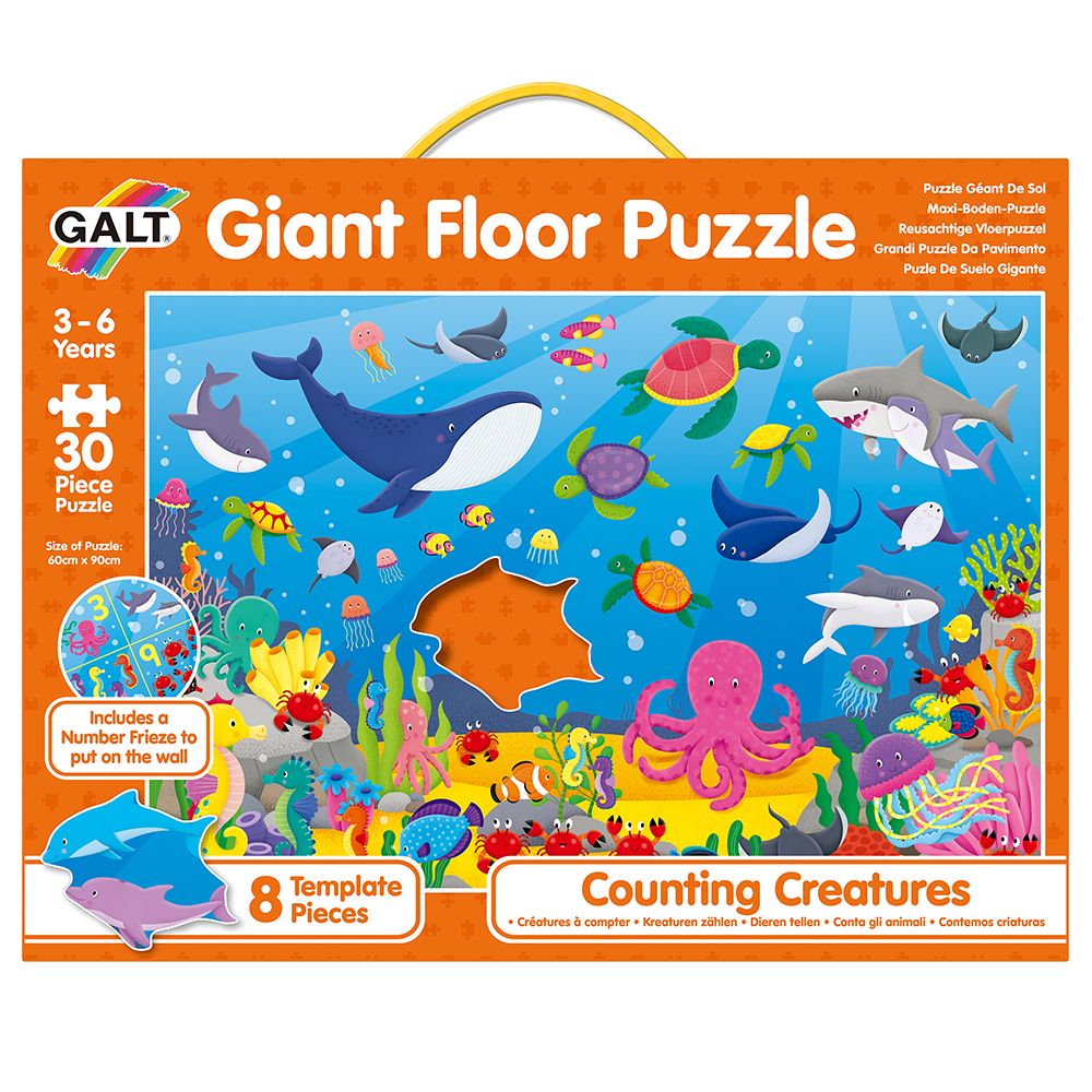 Galt Toys, Гигантски пъзел за под, Научи се да броиш с морските животни