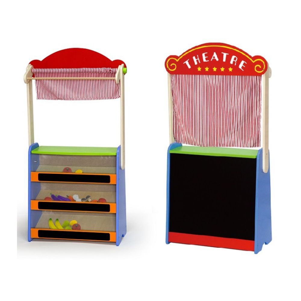 Viga toys, Дървен куклен театър и магазин, 2 в 1