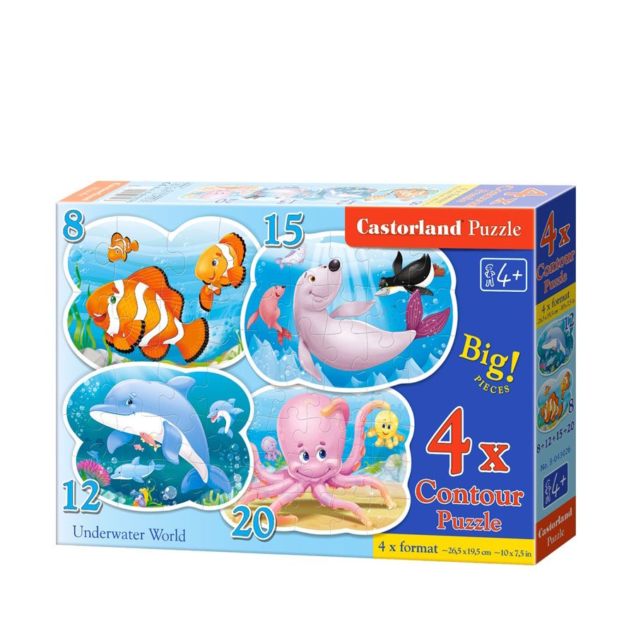 Castorland, Подводен свят, пъзел с 8, 12, 15 и 20 чаcти