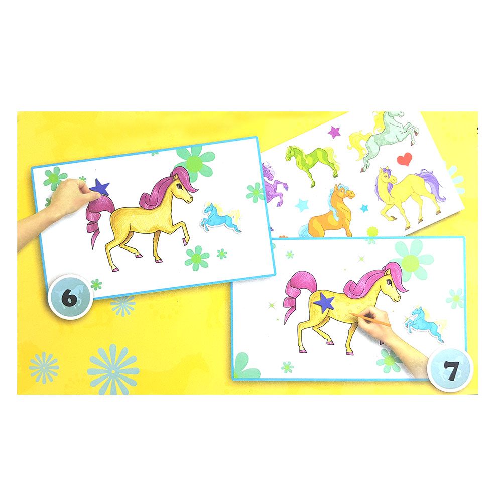 Книжка за рисуване със стикери и шаблони, Пони