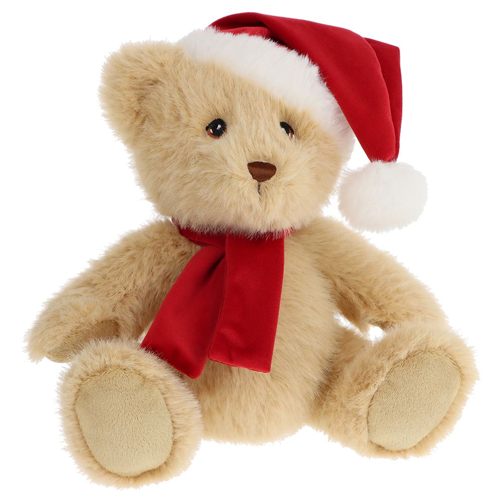 Keeleco, Плюшено коледно мече с шапка и шал, 20 см, Keel Toys