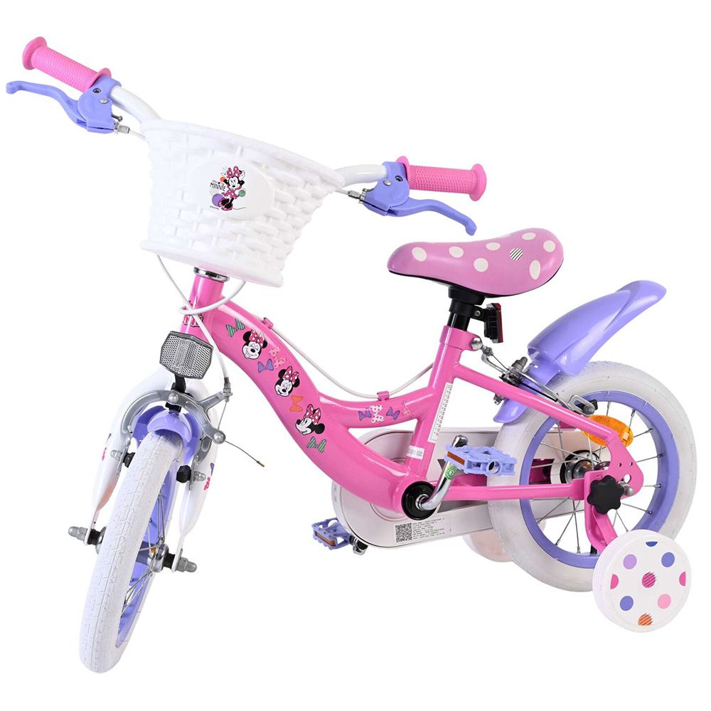 Детски велосипед с помощни колела, Мини Маус,12 инча