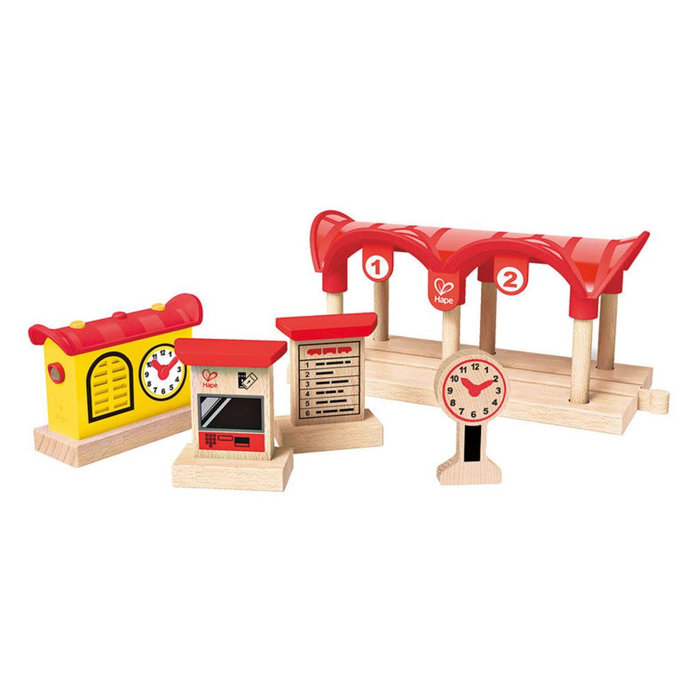 Hape, Дървен аксесоар, ЖП гара със звук и светлина
