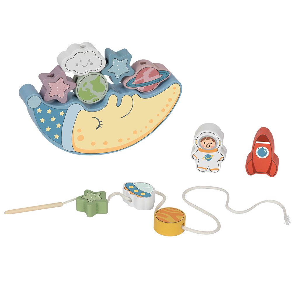 Дървена игра за баланс, 2 в 1