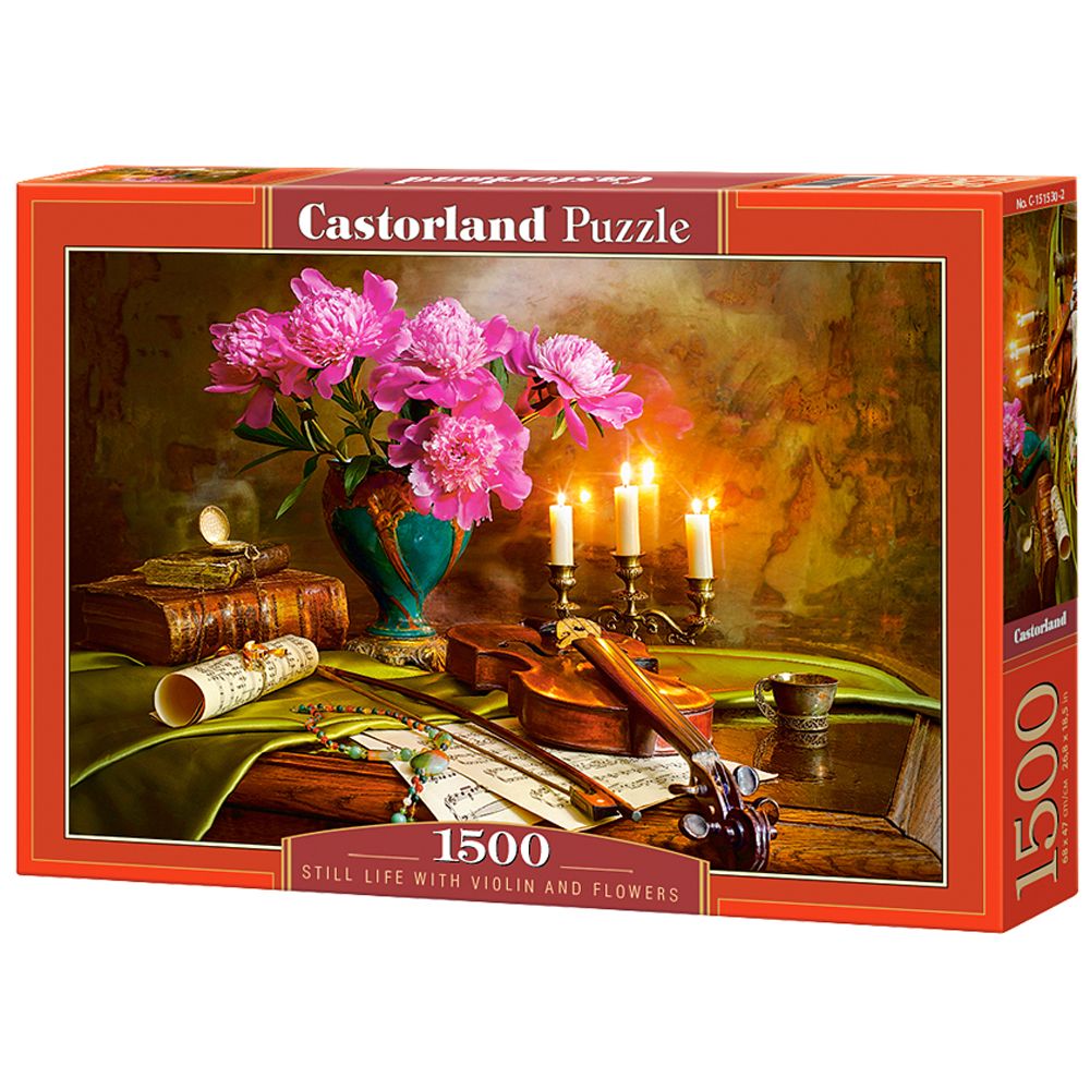 Castorland, Натюрморт с цигулка и цветя, пъзел 1500 части