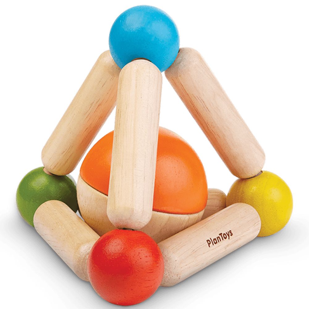 PlanToys, Дървена дрънкалка, Забавна пирамида