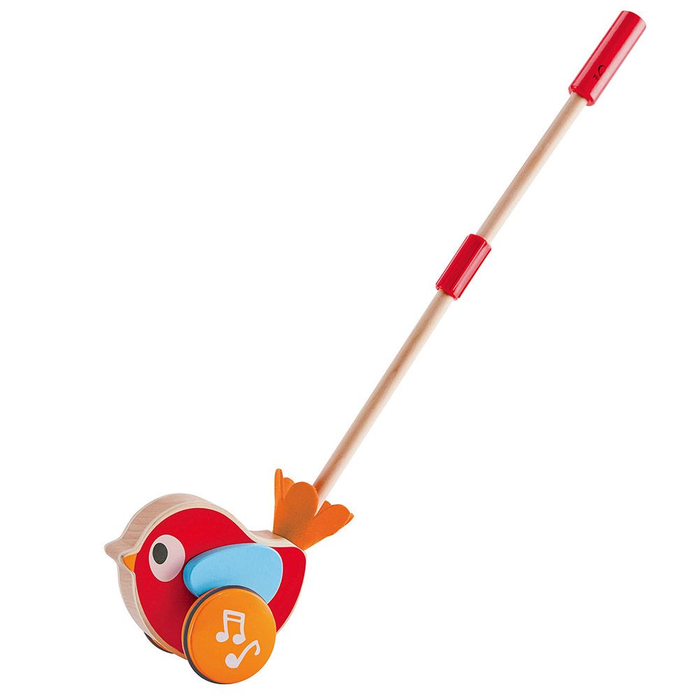 Hape, Дървена музикална играчка за бутане, Пиле