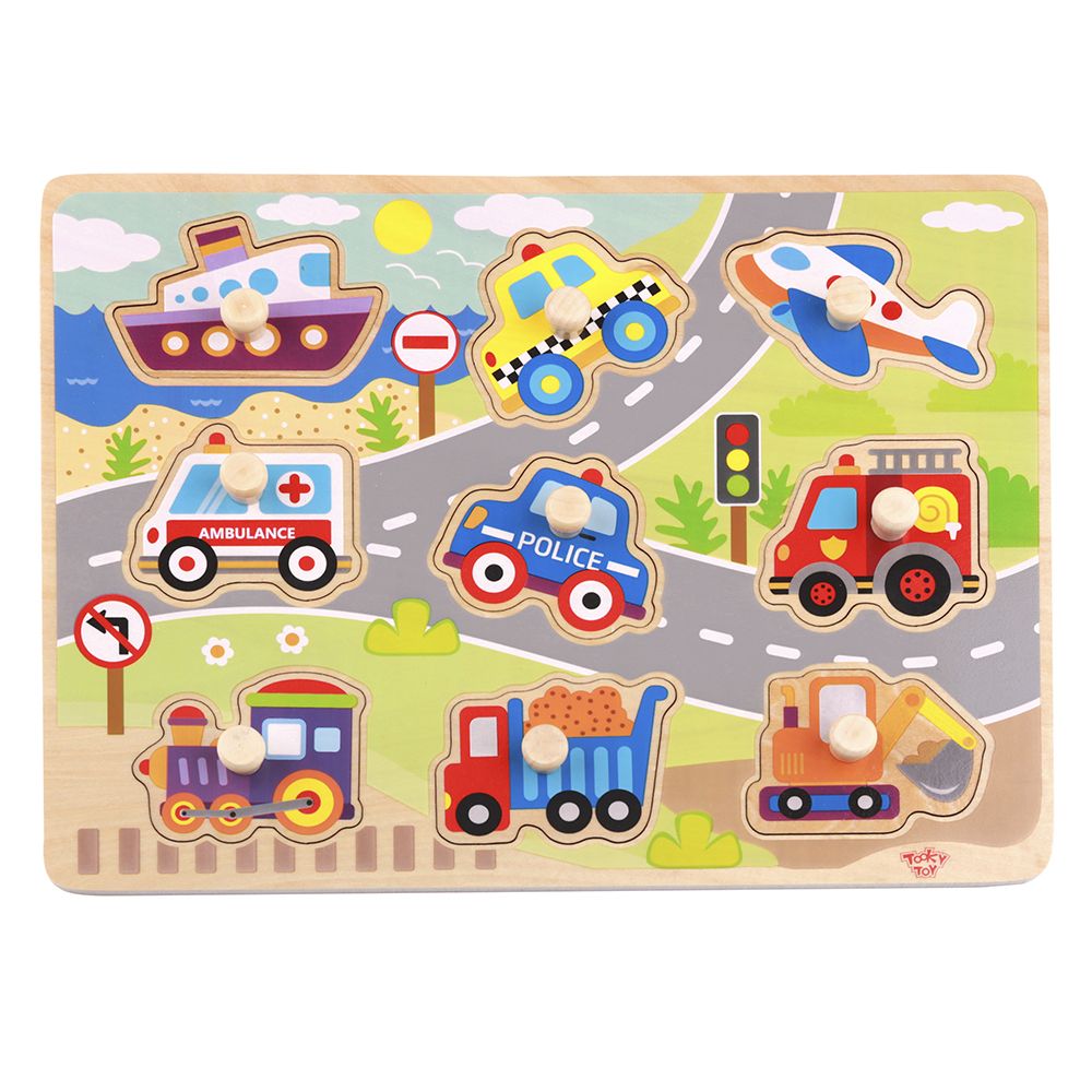 TookyToy, Дървен пъзел с дръжки, Превозни средства