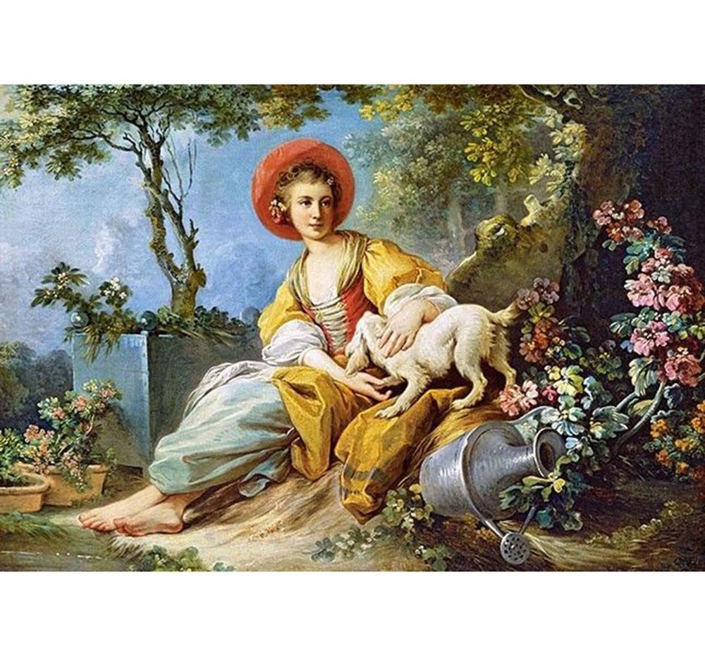 Млада жена с куче, пъзел 1500 части