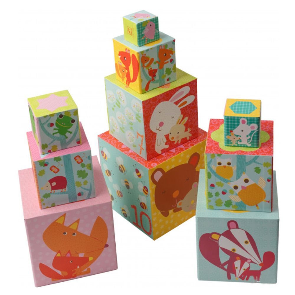 Djeco, Кула от картонени кубчета за най-малките, Горските животни
