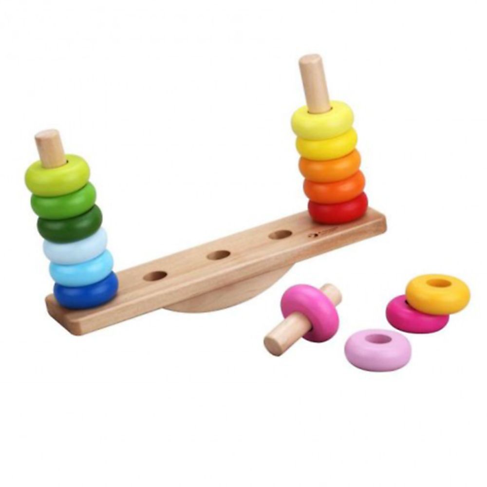 Дървена играчка 2 в 1, Низанка и играчка за баланс
