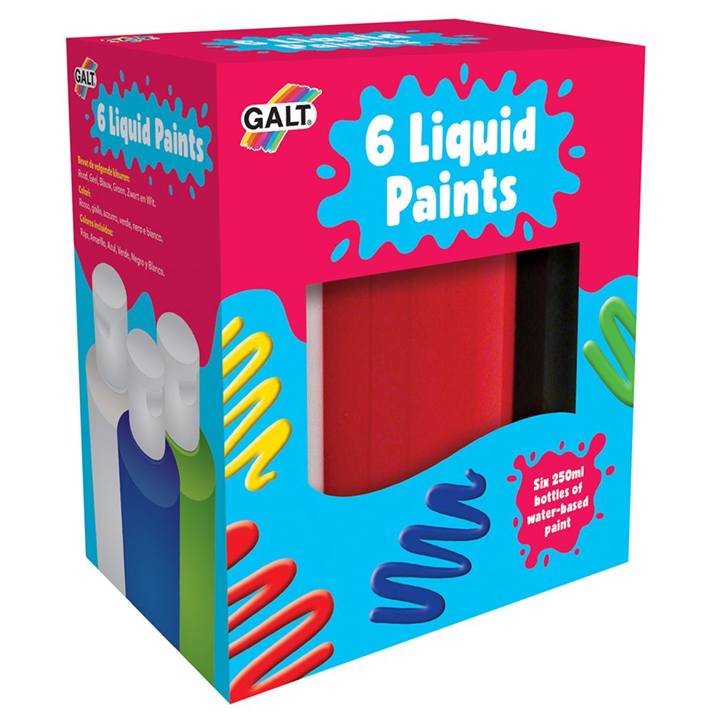 Galt Toys, Течни бои на водна основа, 6 бр