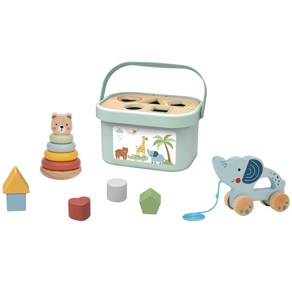 TookyToy, Комплект за игра, дървени играчки, 3 в 1