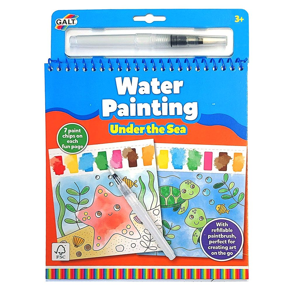 Galt Toys, Книжка за оцветяване с водни боички, Подводен свят