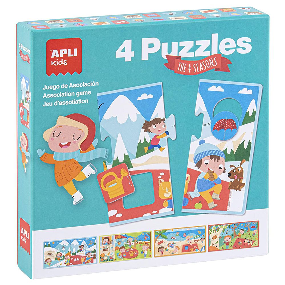 Apli kids, Образователен пъзел, Уча сезоните, 16 елемента