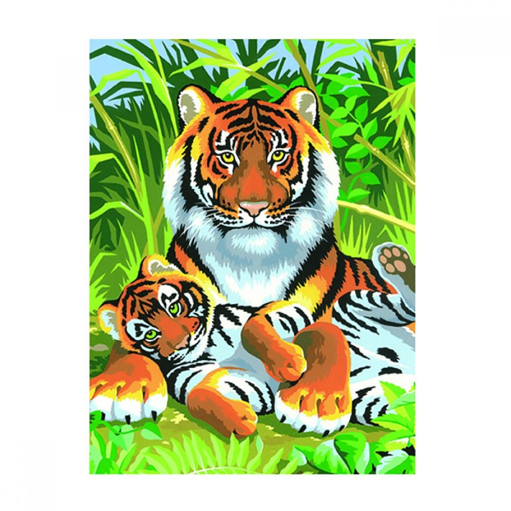Sequin art, Рисуване по номера с акрилни бои, Тигри