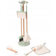 Детски дървен комплект за почистване, със стойка