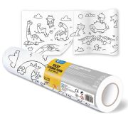 Руло стикер за оцветяване, Приключение с динозаври, 40 см x 3 м